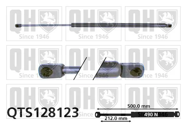 Handler.Part Gas spring, boot-/cargo area QUINTON HAZELL QTS128123 1