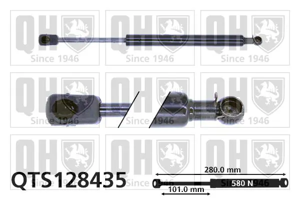 Handler.Part Gas spring, boot-/cargo area QUINTON HAZELL QTS128435 1