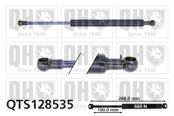 Handler.Part Gas spring, boot-/cargo area QUINTON HAZELL QTS128535 1