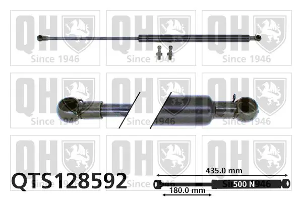 Handler.Part Gas spring, boot-/cargo area QUINTON HAZELL QTS128592 1