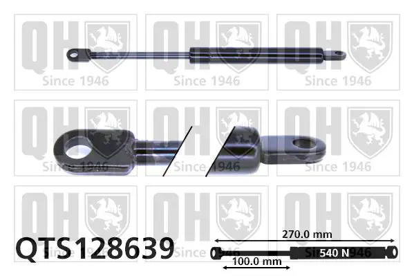 Handler.Part Gas spring, bonnet QUINTON HAZELL QTS128639 1