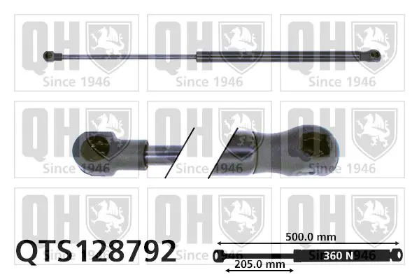 Handler.Part Gas spring, boot-/cargo area QUINTON HAZELL QTS128792 1