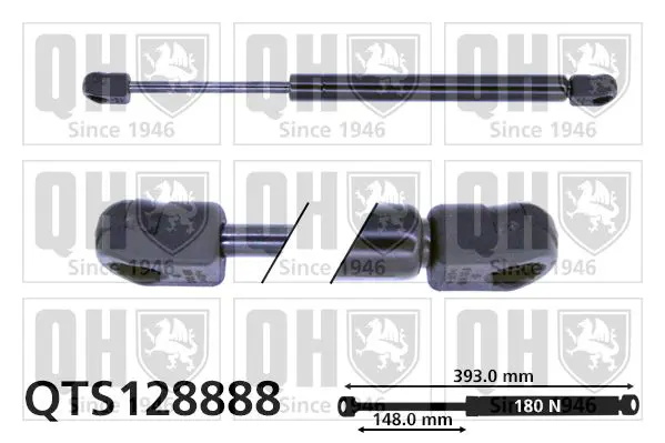 Handler.Part Gas spring, rear windscreen QUINTON HAZELL QTS128888 1