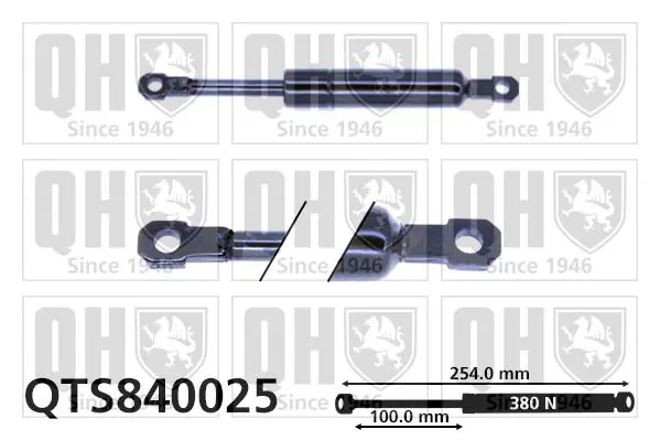 Handler.Part Gas spring, bonnet QUINTON HAZELL QTS840025 1