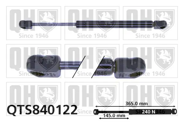 Handler.Part Gas spring, boot-/cargo area QUINTON HAZELL QTS840122 1