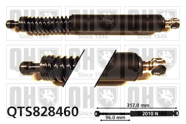 Handler.Part Gas spring, boot-/cargo area QUINTON HAZELL QTS828460 1