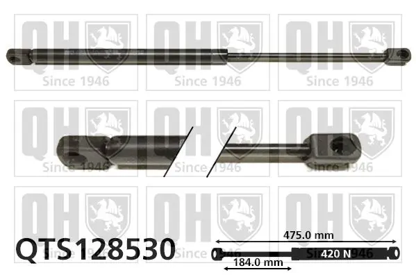 Handler.Part Gas spring, boot-/cargo area QUINTON HAZELL QTS128530 1