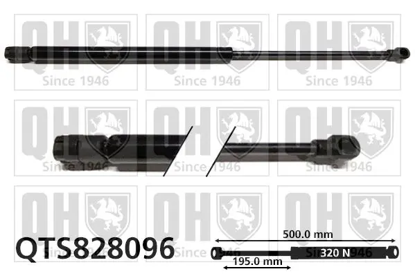 Handler.Part Gas spring, boot-/cargo area QUINTON HAZELL QTS828096 1