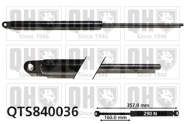 Handler.Part Gas spring, boot-/cargo area QUINTON HAZELL QTS840036 1