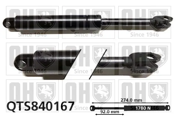 Handler.Part Gas spring, boot-/cargo area QUINTON HAZELL QTS840167 1