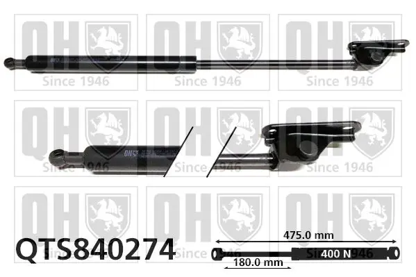 Handler.Part Gas spring, boot-/cargo area QUINTON HAZELL QTS840274 1