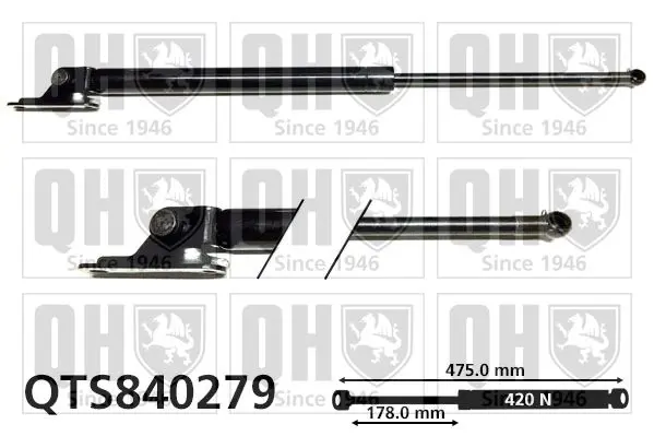 Handler.Part Gas spring, boot-/cargo area QUINTON HAZELL QTS840279 1