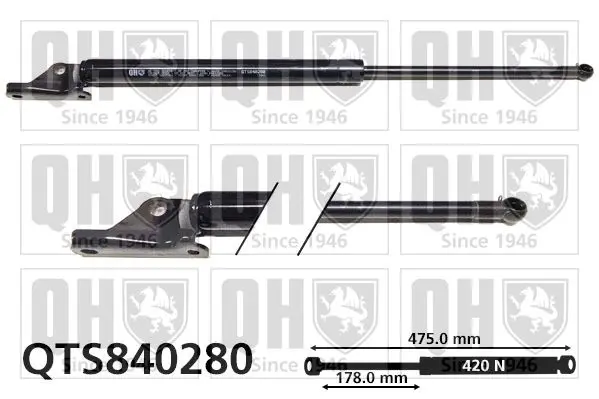 Handler.Part Gas spring, boot-/cargo area QUINTON HAZELL QTS840280 1