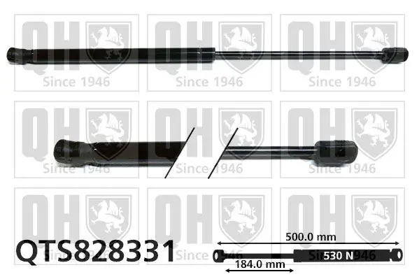 Handler.Part Gas spring, boot-/cargo area QUINTON HAZELL QTS828331 1