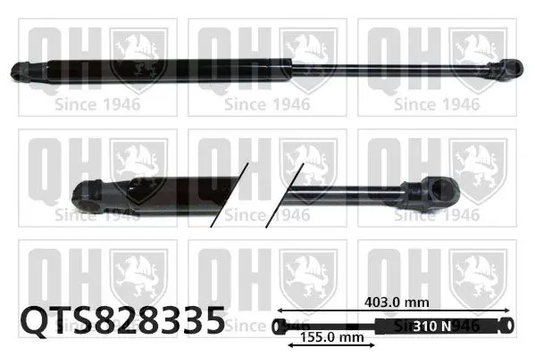 Handler.Part Gas spring, boot-/cargo area QUINTON HAZELL QTS828335 1