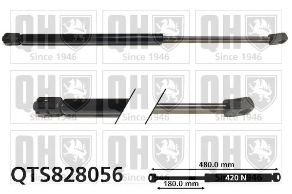 Handler.Part Gas spring, boot-/cargo area QUINTON HAZELL QTS828056 1