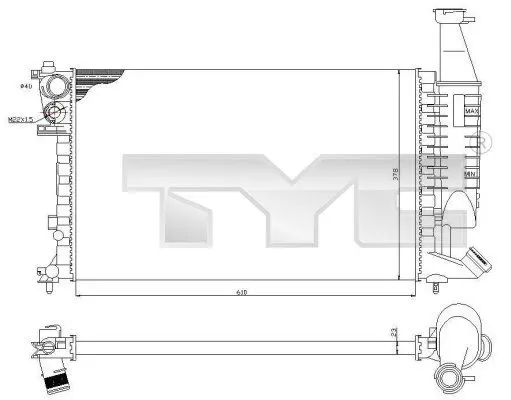 Handler.Part Radiator, engine cooling TYC 7050069 1