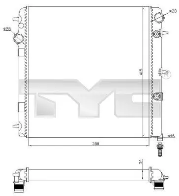 Handler.Part Radiator, engine cooling TYC 7050071R 1