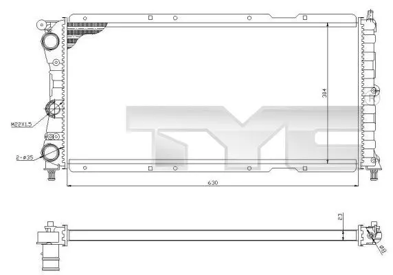 Handler.Part Radiator, engine cooling TYC 7090017R 1