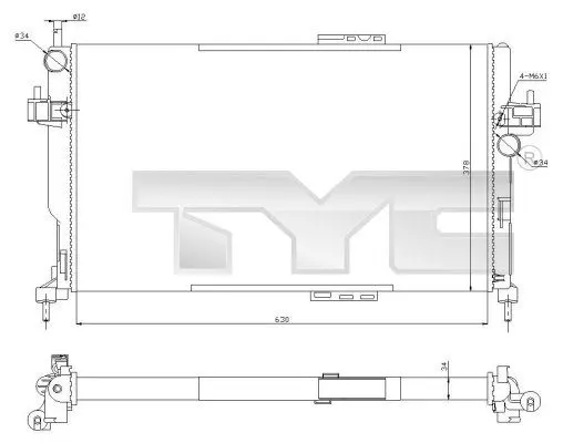 Handler.Part Radiator, engine cooling TYC 7250034R 1