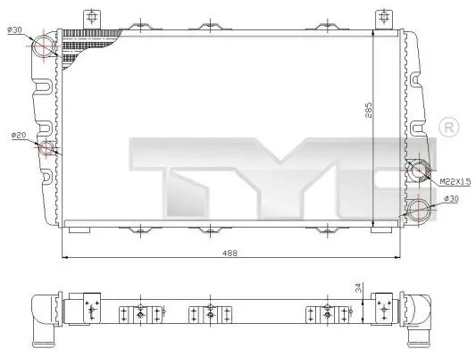 Handler.Part Radiator, engine cooling TYC 7320001 1