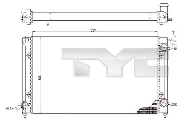 Handler.Part Radiator, engine cooling TYC 7370058 1