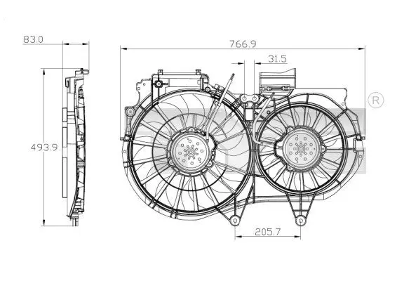 Handler.Part Fan, radiator TYC 8020053 1