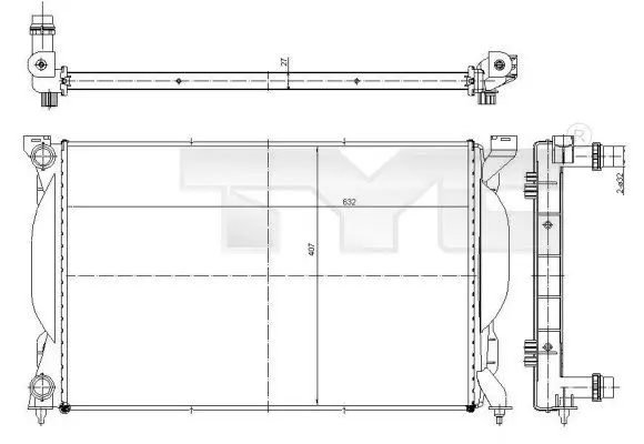 Handler.Part Radiator, engine cooling TYC 7020012 1