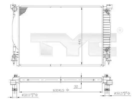 Handler.Part Radiator, engine cooling TYC 7020021 1