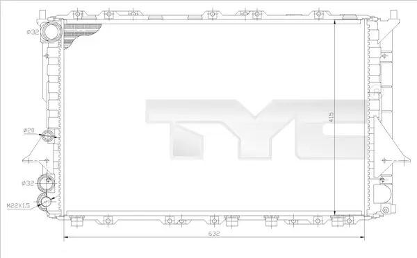 Handler.Part Radiator, engine cooling TYC 7020027 1