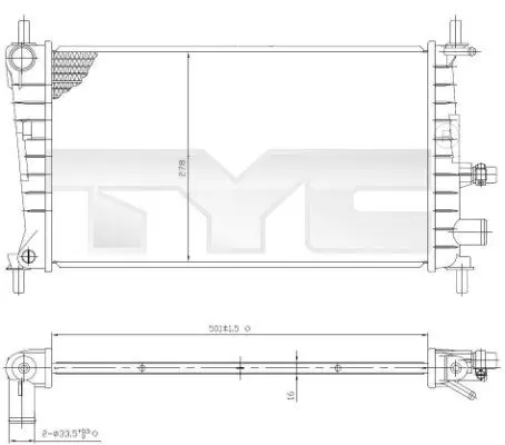 Handler.Part Radiator, engine cooling TYC 7100026 1