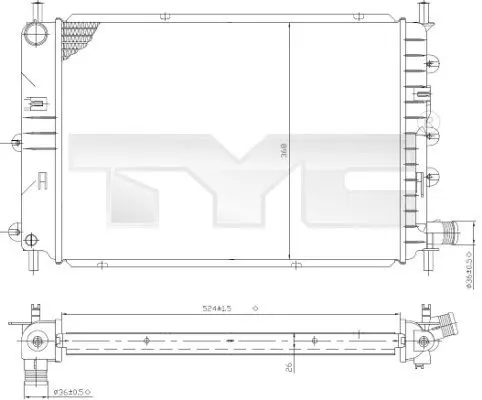 Handler.Part Radiator, engine cooling TYC 7100035 1