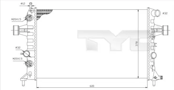 Handler.Part Radiator, engine cooling TYC 7250006 1