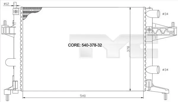 Handler.Part Radiator, engine cooling TYC 7250007 1