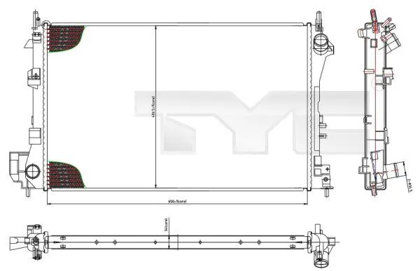 Handler.Part Radiator, engine cooling TYC 7250010 1