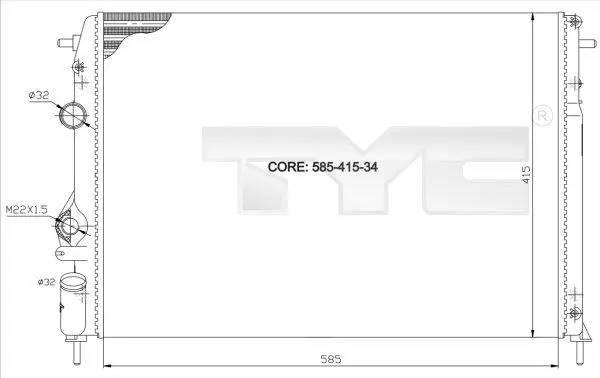 Handler.Part Radiator, engine cooling TYC 7280011 1