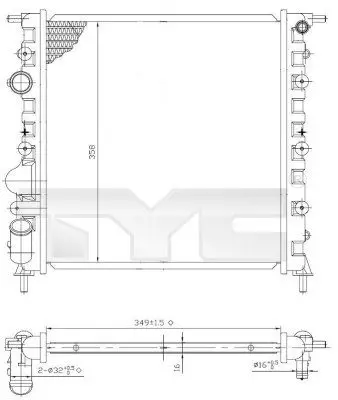 Handler.Part Radiator, engine cooling TYC 7280013 1