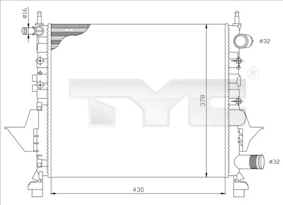 Handler.Part Radiator, engine cooling TYC 7280041 1