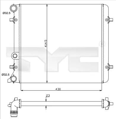 Handler.Part Radiator, engine cooling TYC 7370010 1