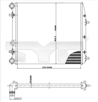 Handler.Part Radiator, engine cooling TYC 7370013 1