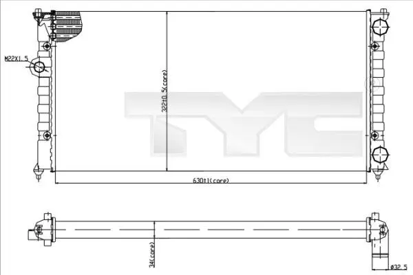 Handler.Part Radiator, engine cooling TYC 7370029 1