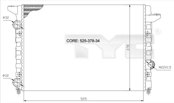 Handler.Part Radiator, engine cooling TYC 7370037 1