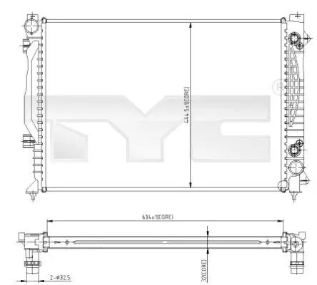 Handler.Part Radiator, engine cooling TYC 7020003 1