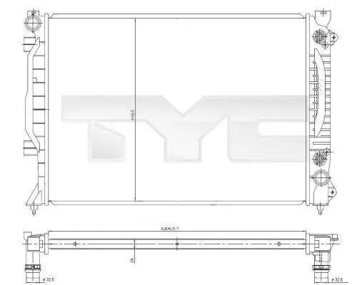 Handler.Part Radiator, engine cooling TYC 7020018 1