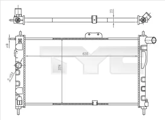 Handler.Part Radiator, engine cooling TYC 7060018 1