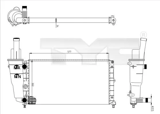 Handler.Part Radiator, engine cooling TYC 7090007 1