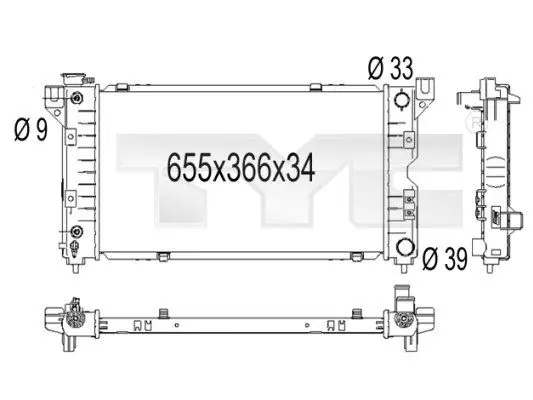 Handler.Part Radiator, engine cooling TYC 7041001 1