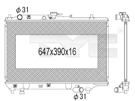 Handler.Part Radiator, engine cooling TYC 7201007 1