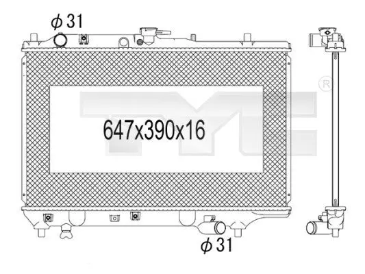 Handler.Part Radiator, engine cooling TYC 7201009 1