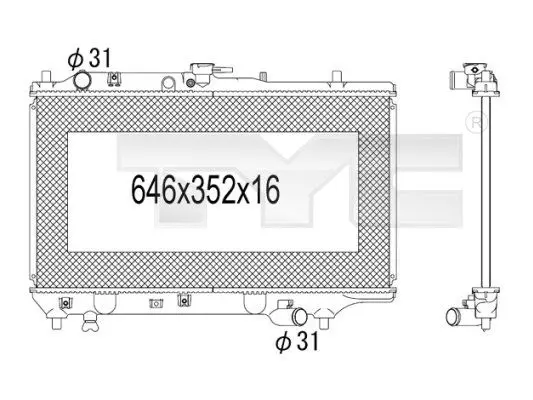 Handler.Part Radiator, engine cooling TYC 7201010 1